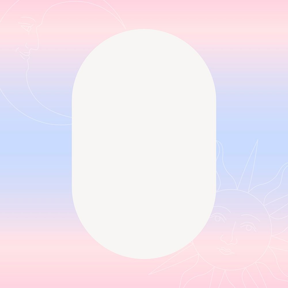 Pastel gradient oval frame, geometric design vector