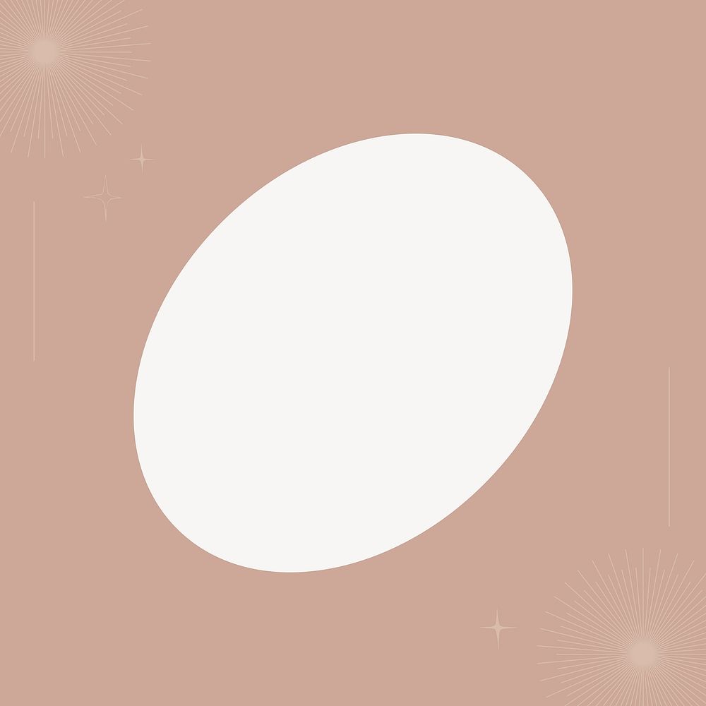 Brown oval frame, geometric design vector