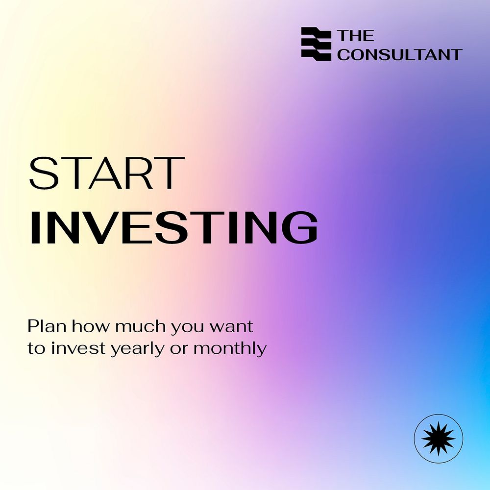 Financial consulting Instagram post template, tax advisor service, purple gradient design vector