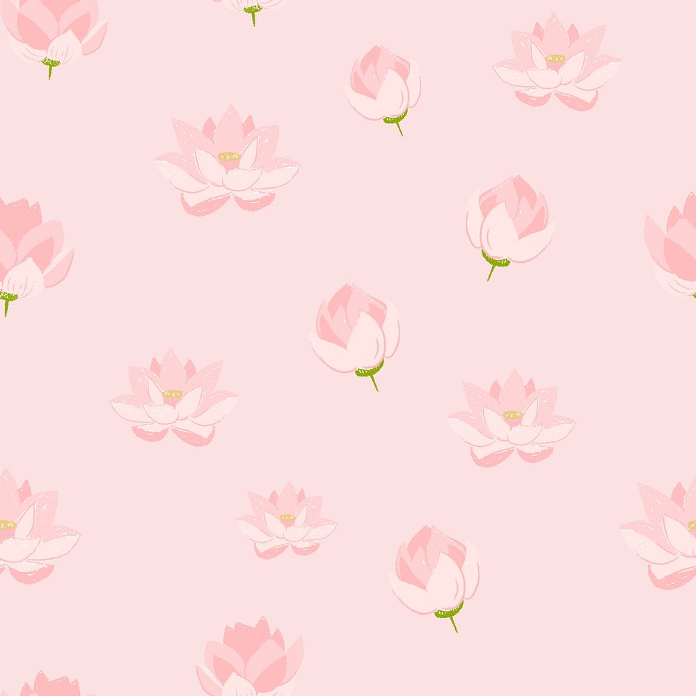Pink lotus floral pattern vector background