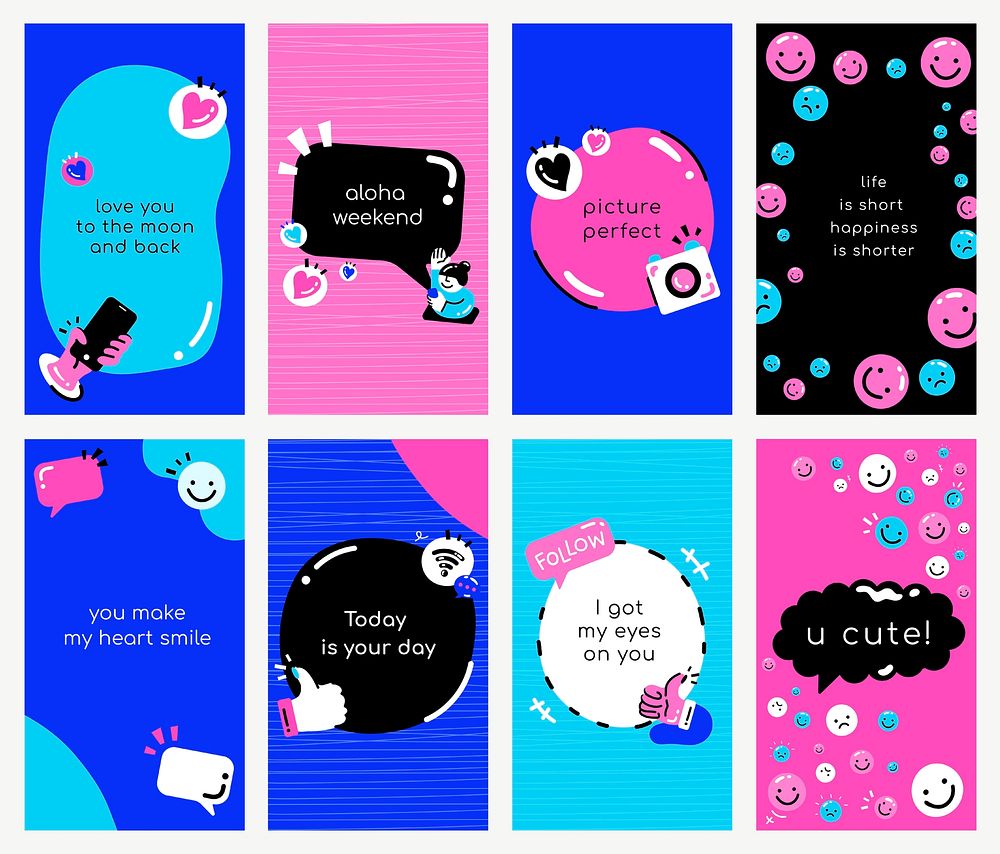 Social media quote template vector in colorful style
