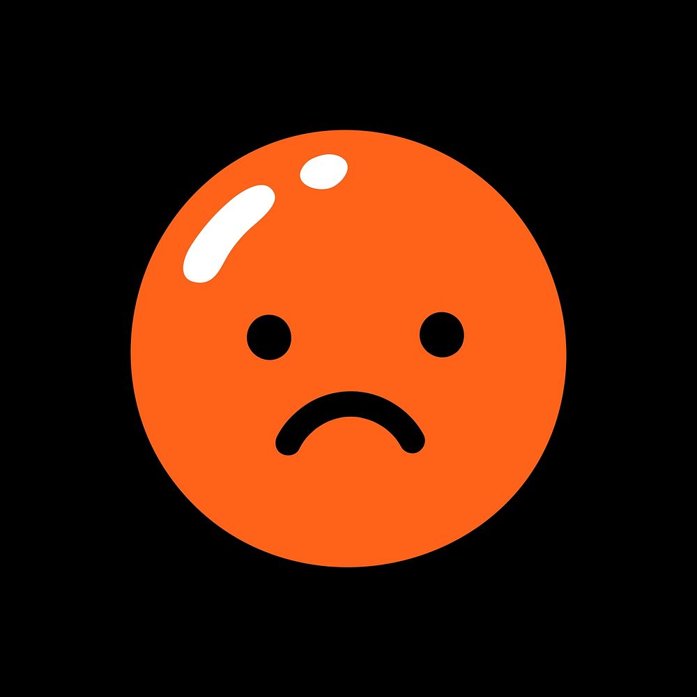 Sad orange emoji psd