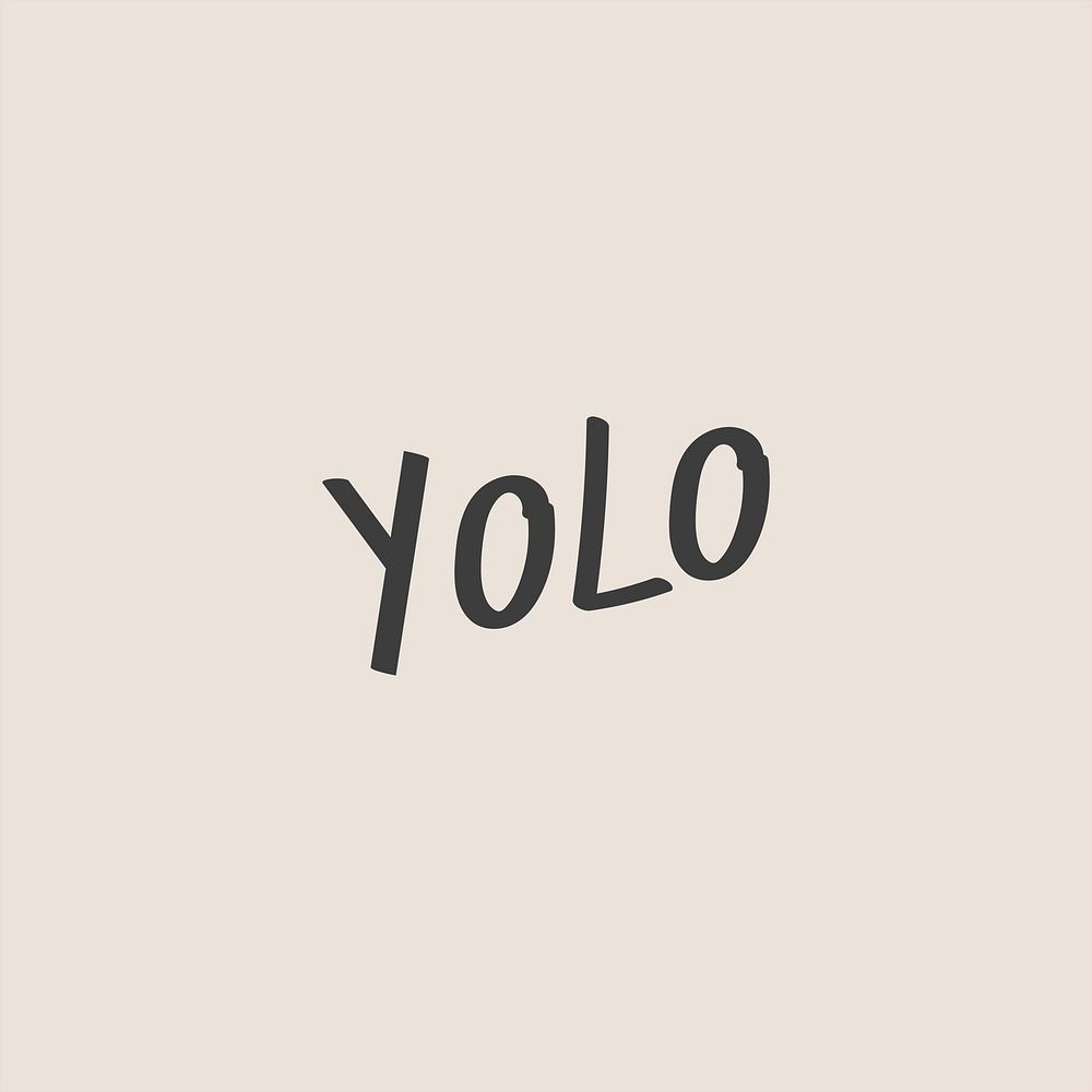 Doodle word yolo psd in black