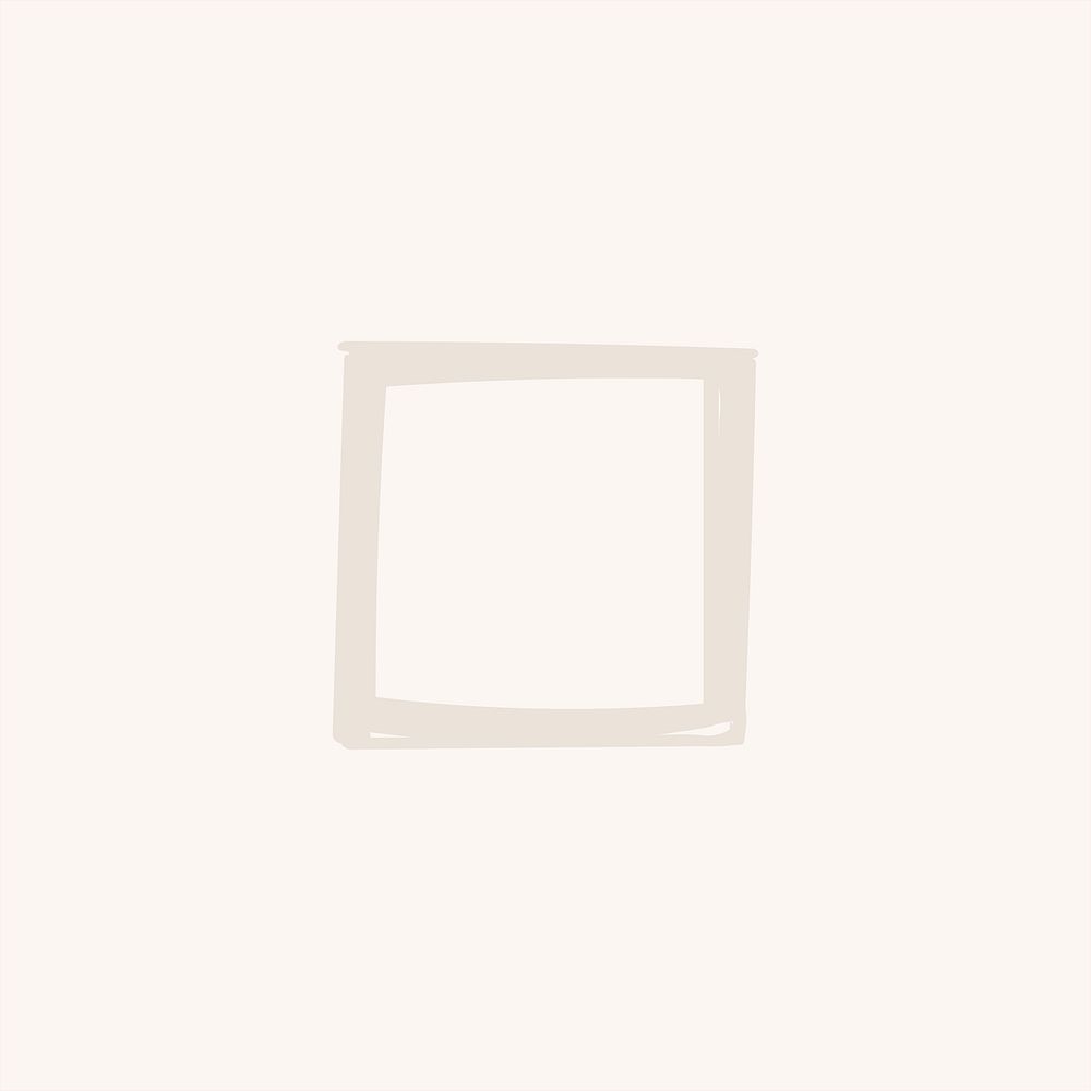 Cute doodle square psd in gray