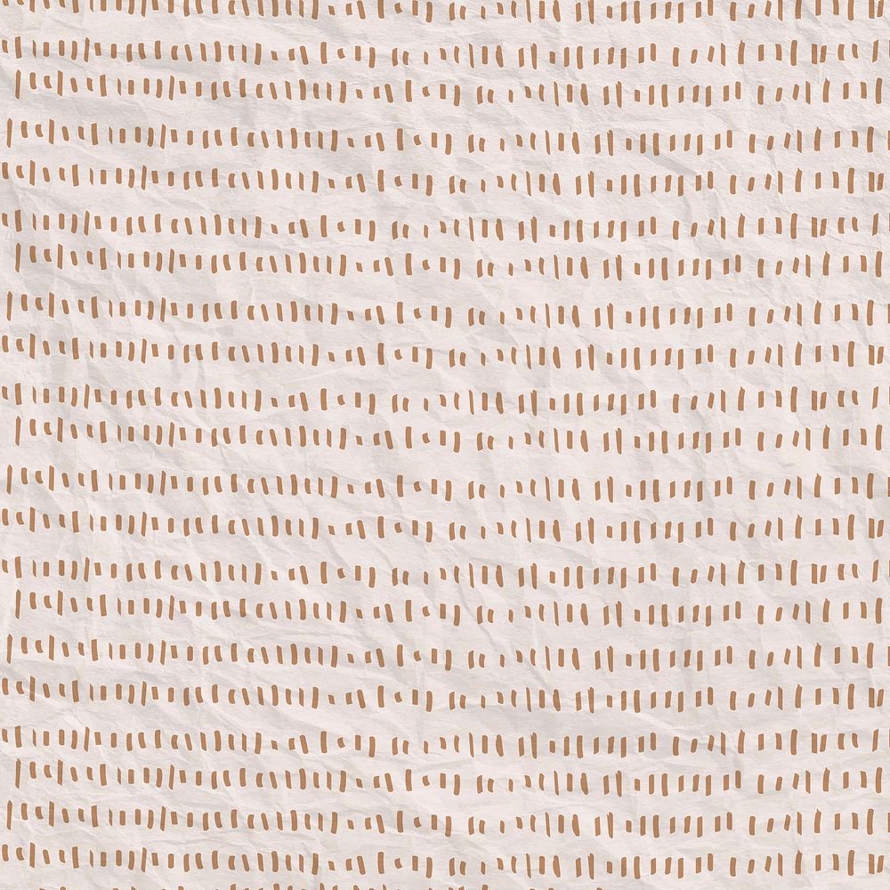 Gold dashed line pattern vector on crumpled paper textured background