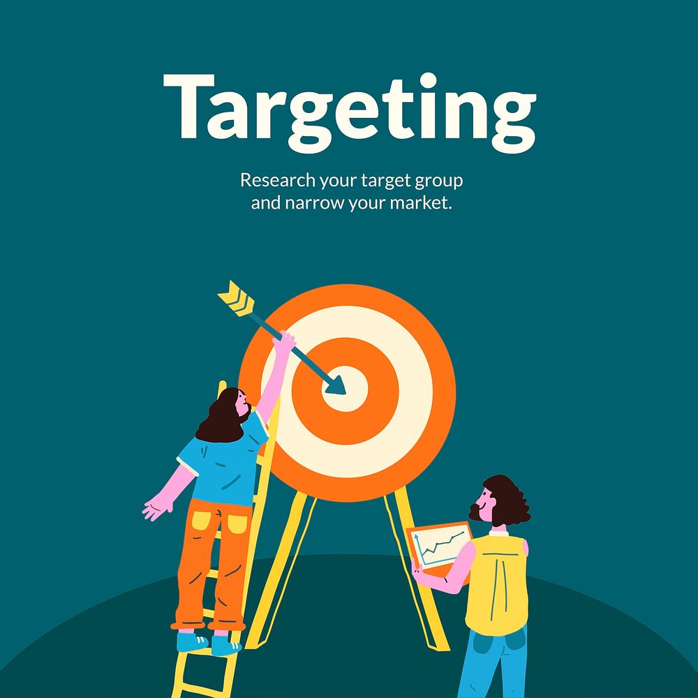 Marketing template vector for startup business targeting in flat design