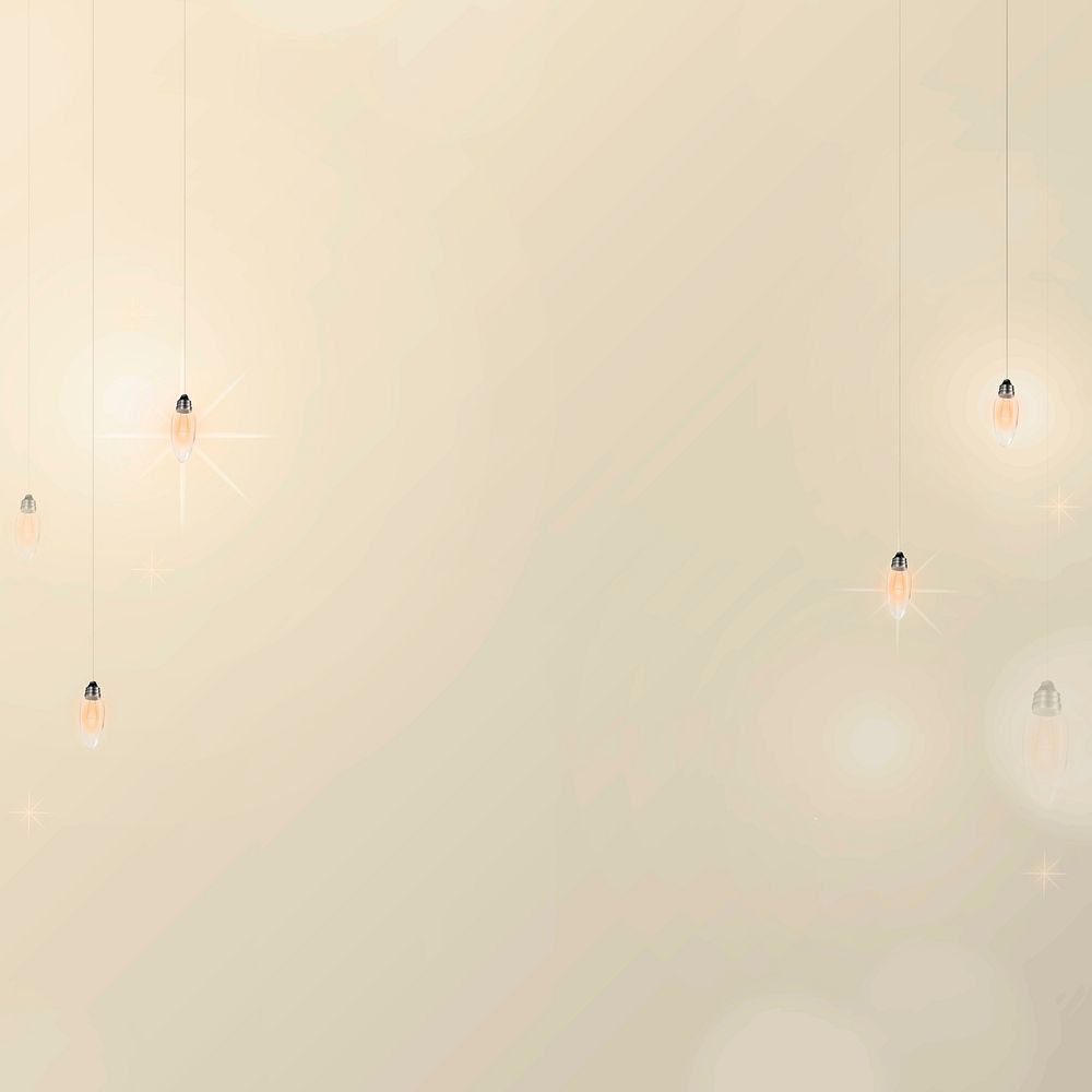 Bokeh background vector in beige with glowing string lights
