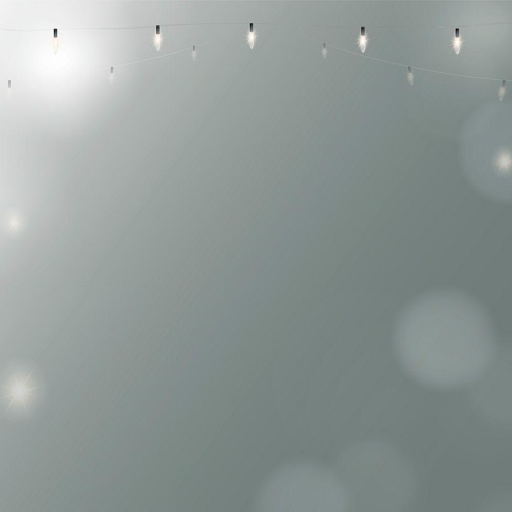 Bokeh background vector in blue with glowing string lights