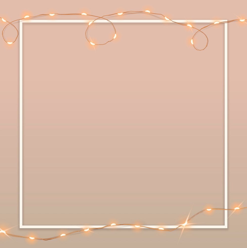 Wired lights psd border frame on pink background