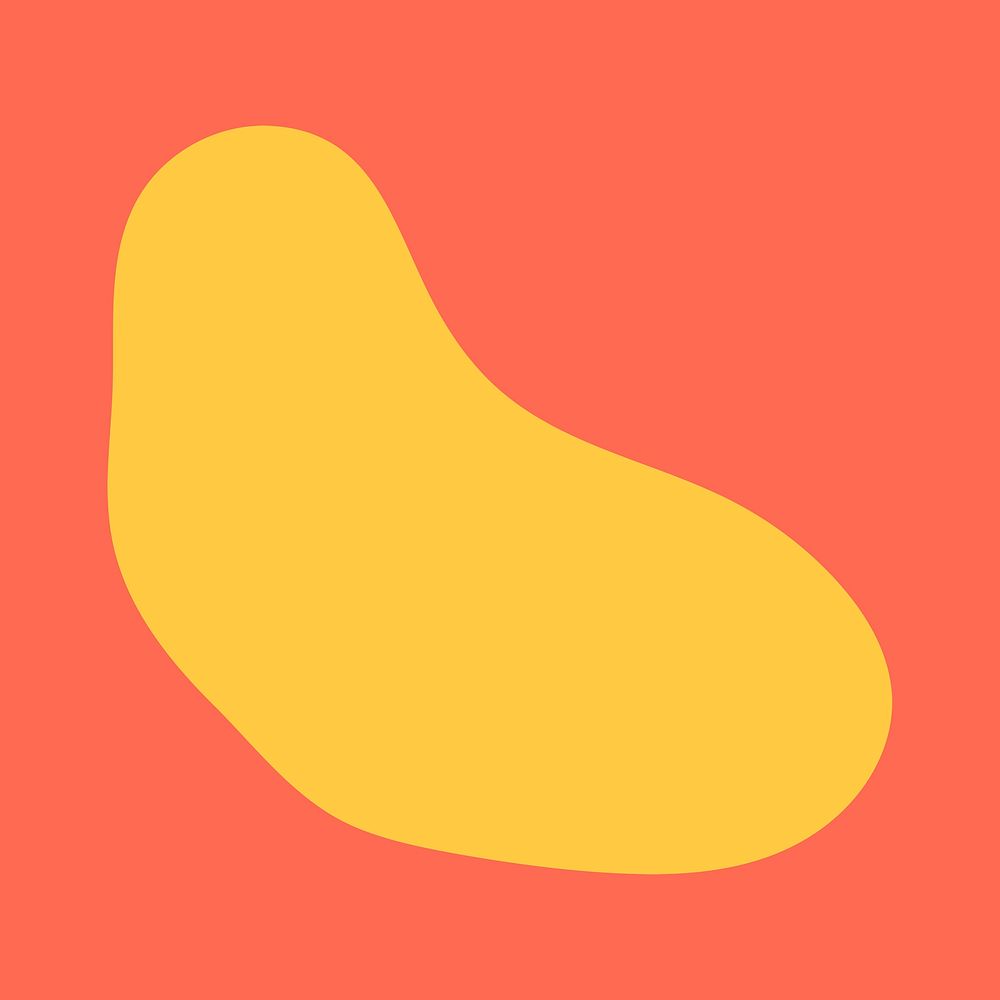 Yellow irregular shape sticker psd in abstract style