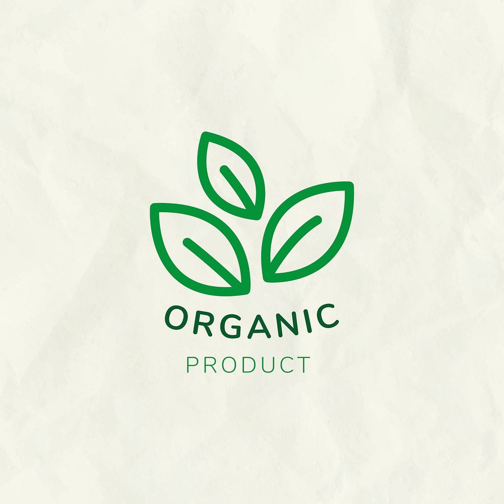 Line leaf logo template psd for branding with text