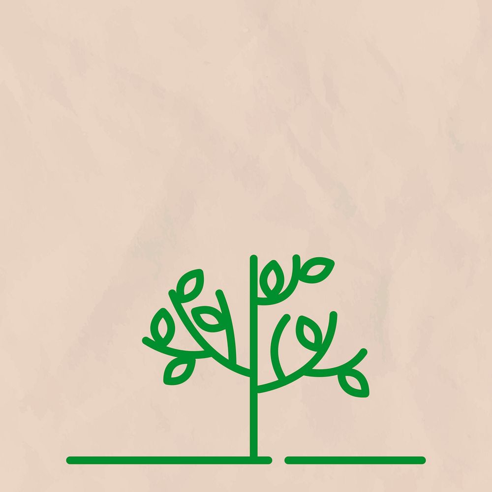 Tree line beige background vector