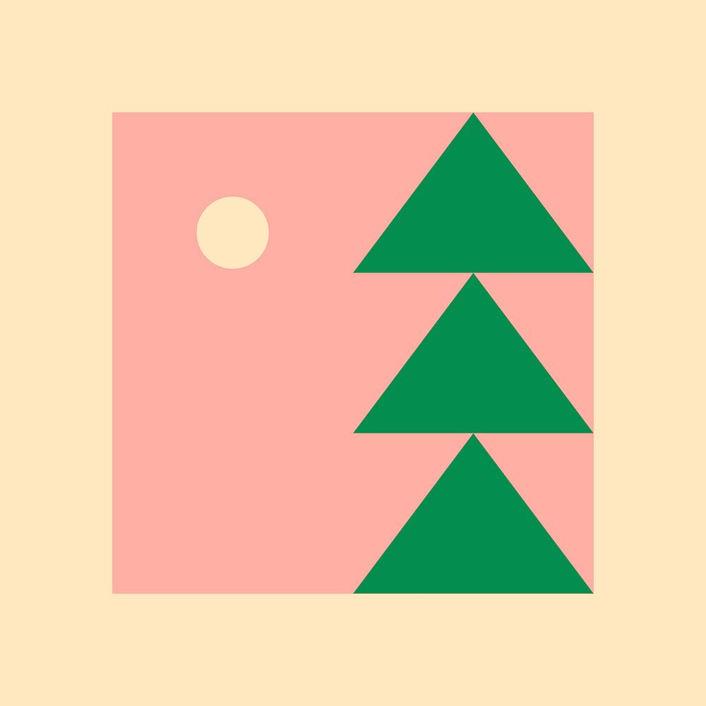 Triangle tree psd geometric flat design