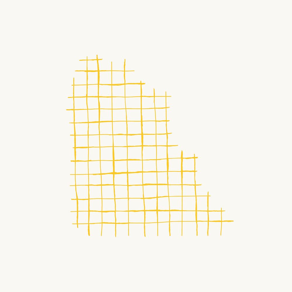 Yellow abstract grid psd in doodle style