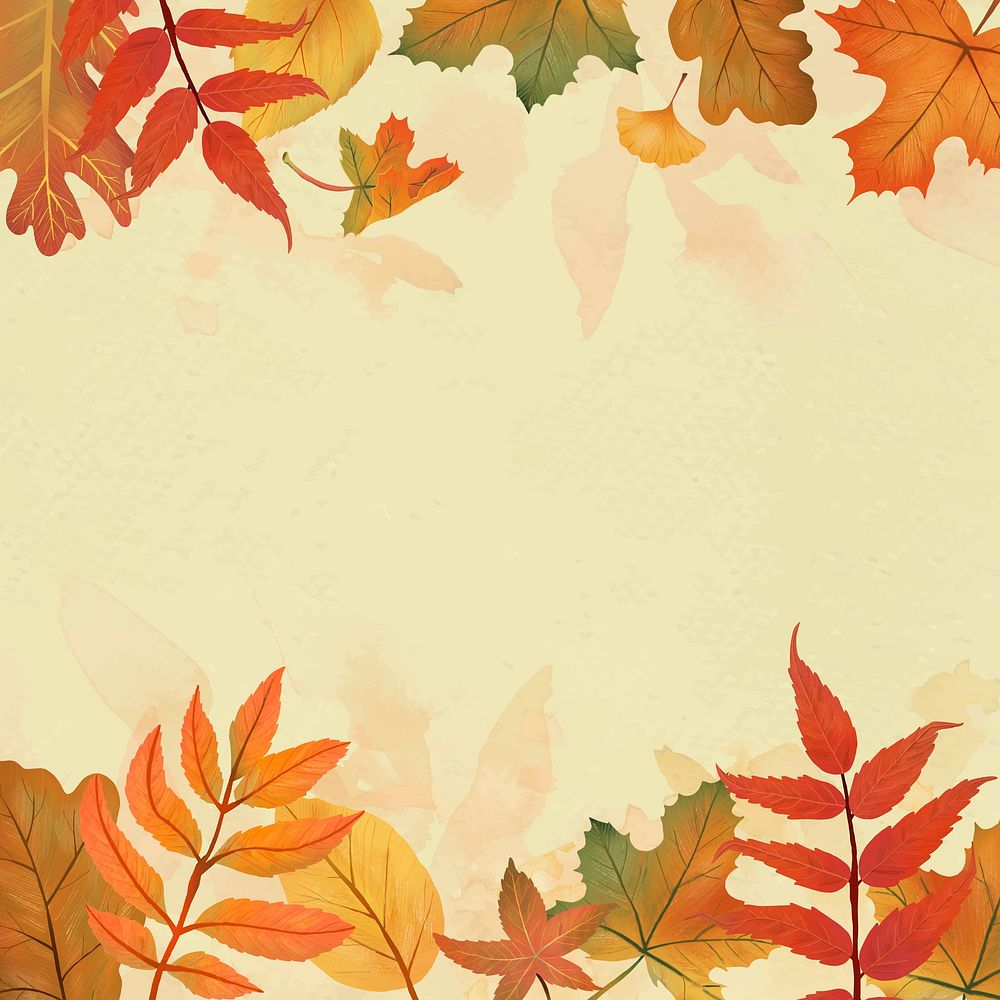 Autumn leaves yellow background vector