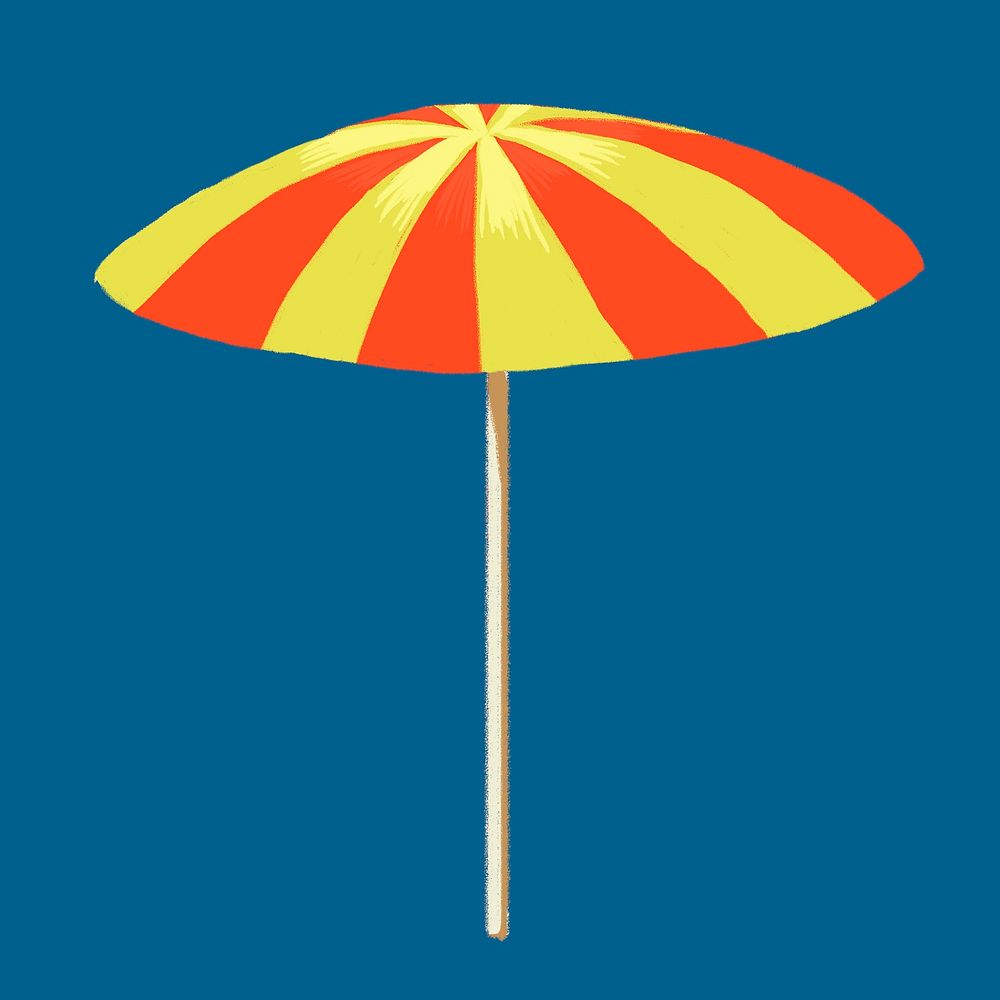 Beach umbrella sticker psd in summer vacation theme