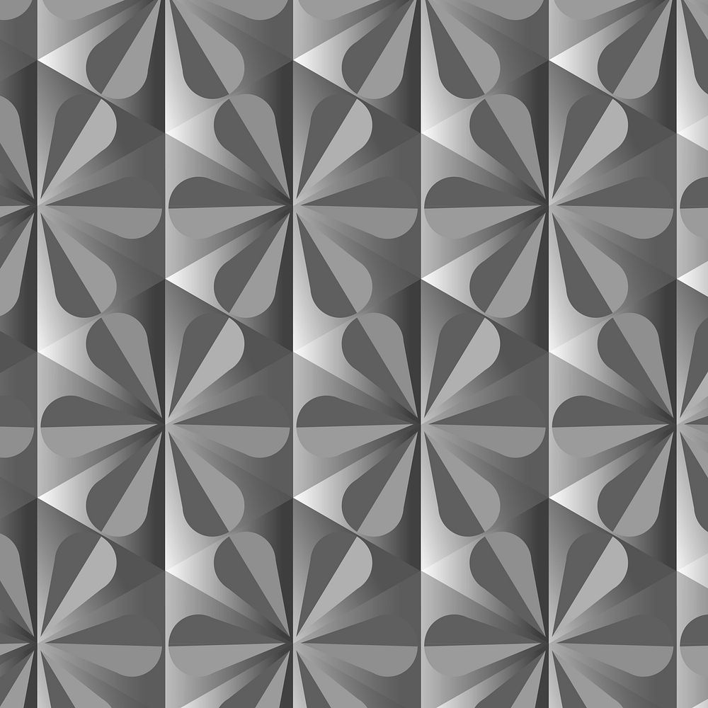 Simple 3D geometric pattern vector grey background