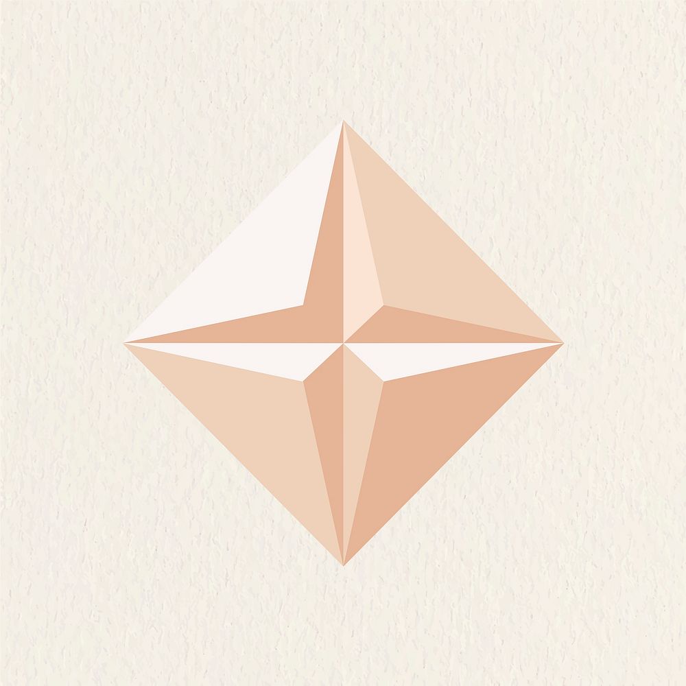 3D square geometric shape psd in orange abstract style