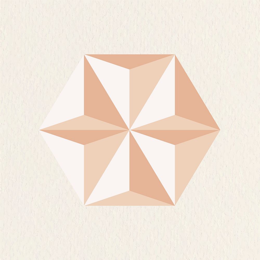 3D hexagon geometric shape psd in orange abstract style