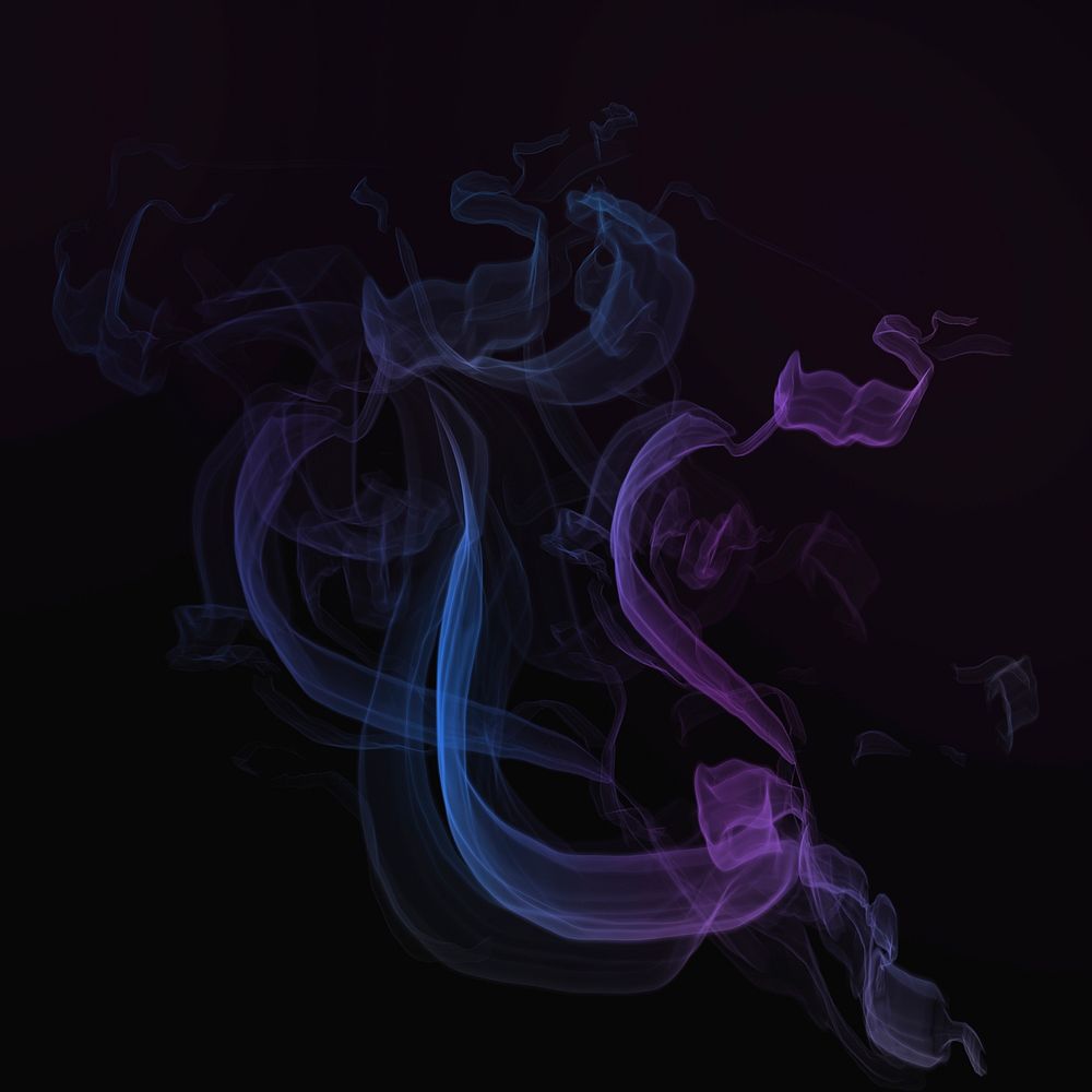 Purple smoke element psd in black background