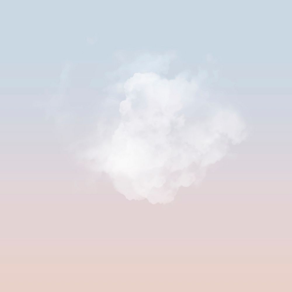 Cute background vector with white cloud