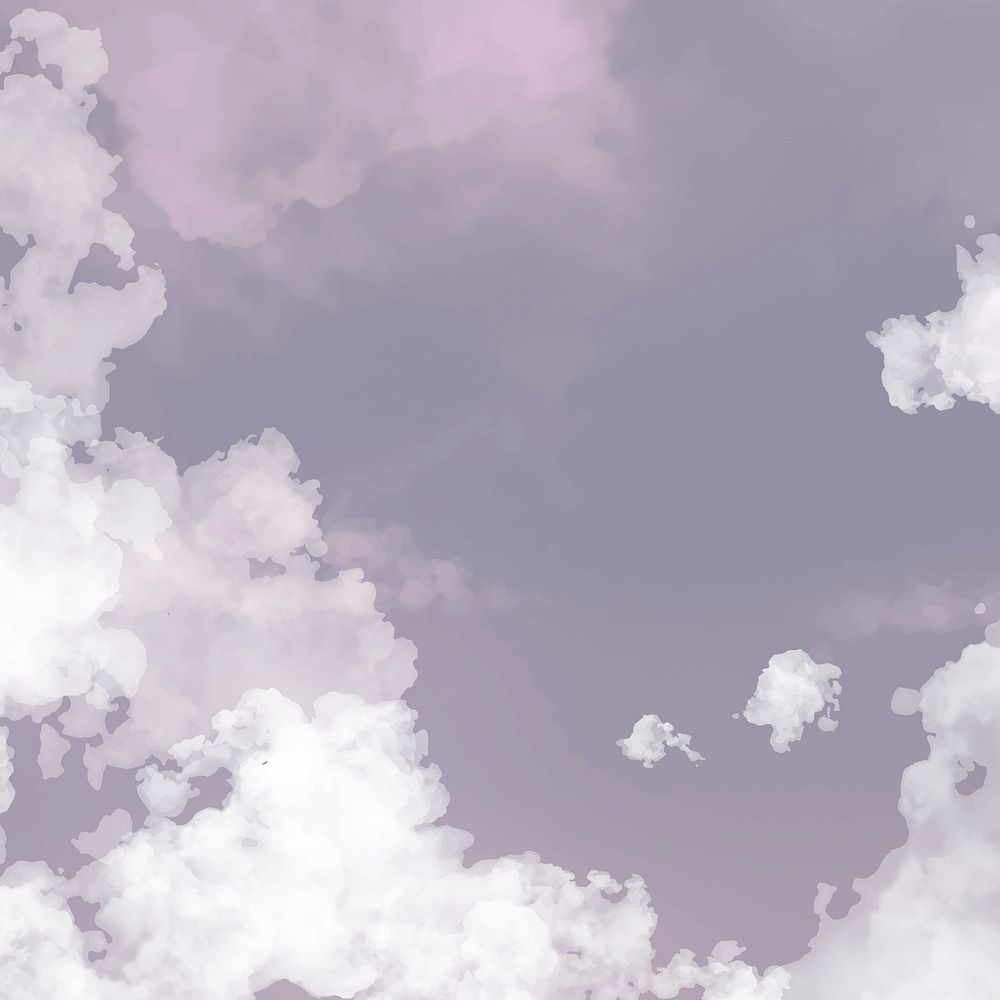 Sky background vector with white cloud