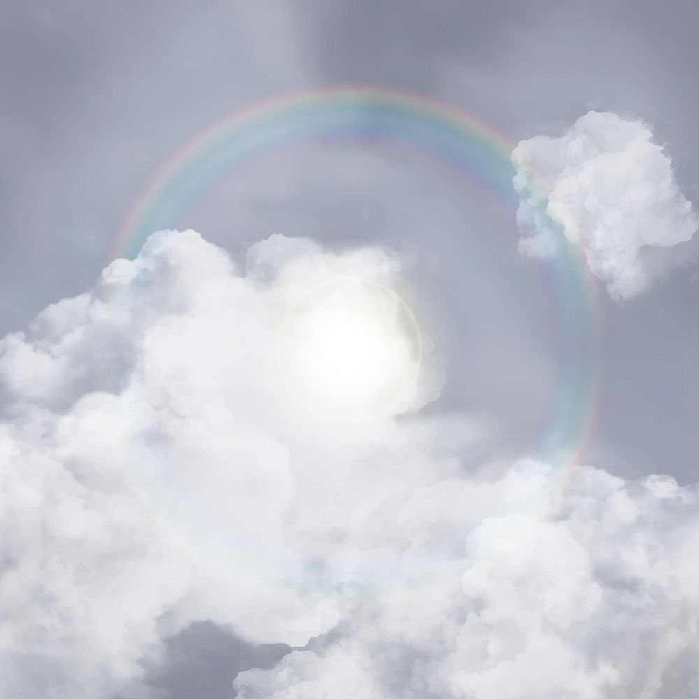 Sky background vector with sun halo