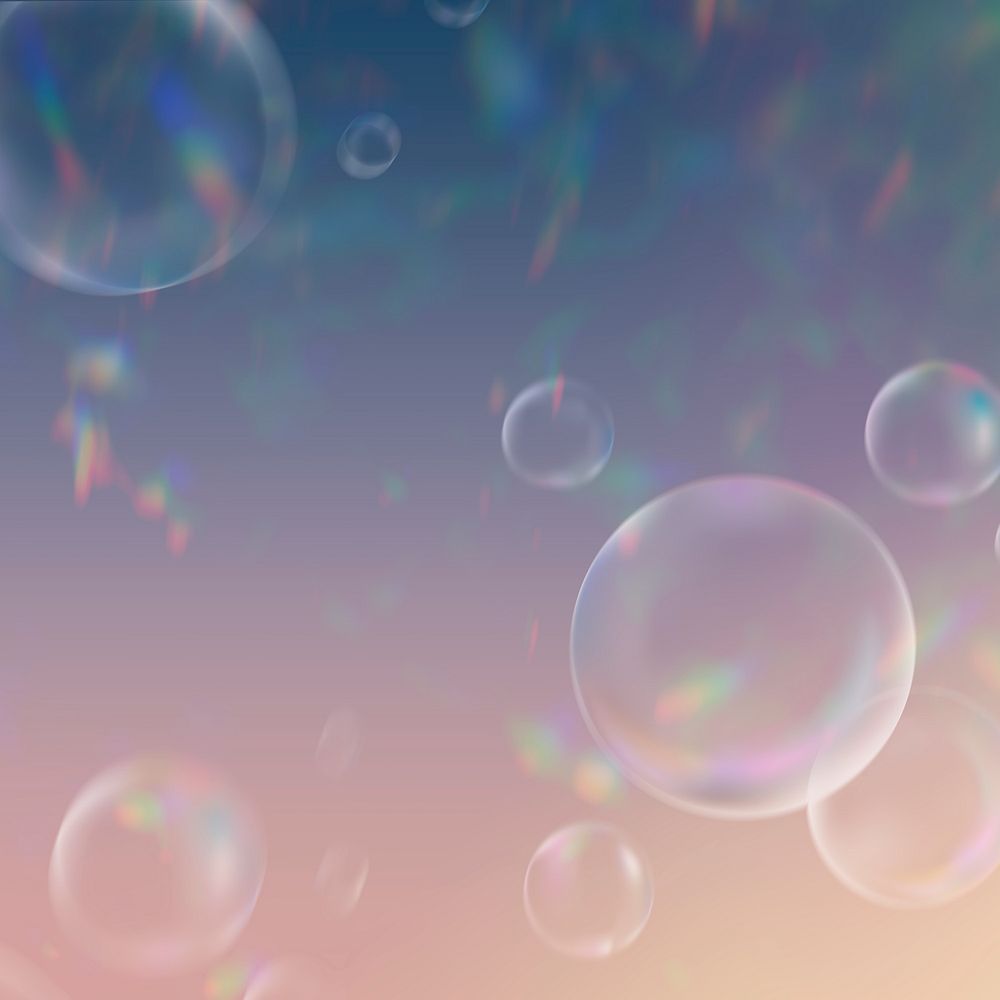 Aesthetic clear bubbles background for social media post