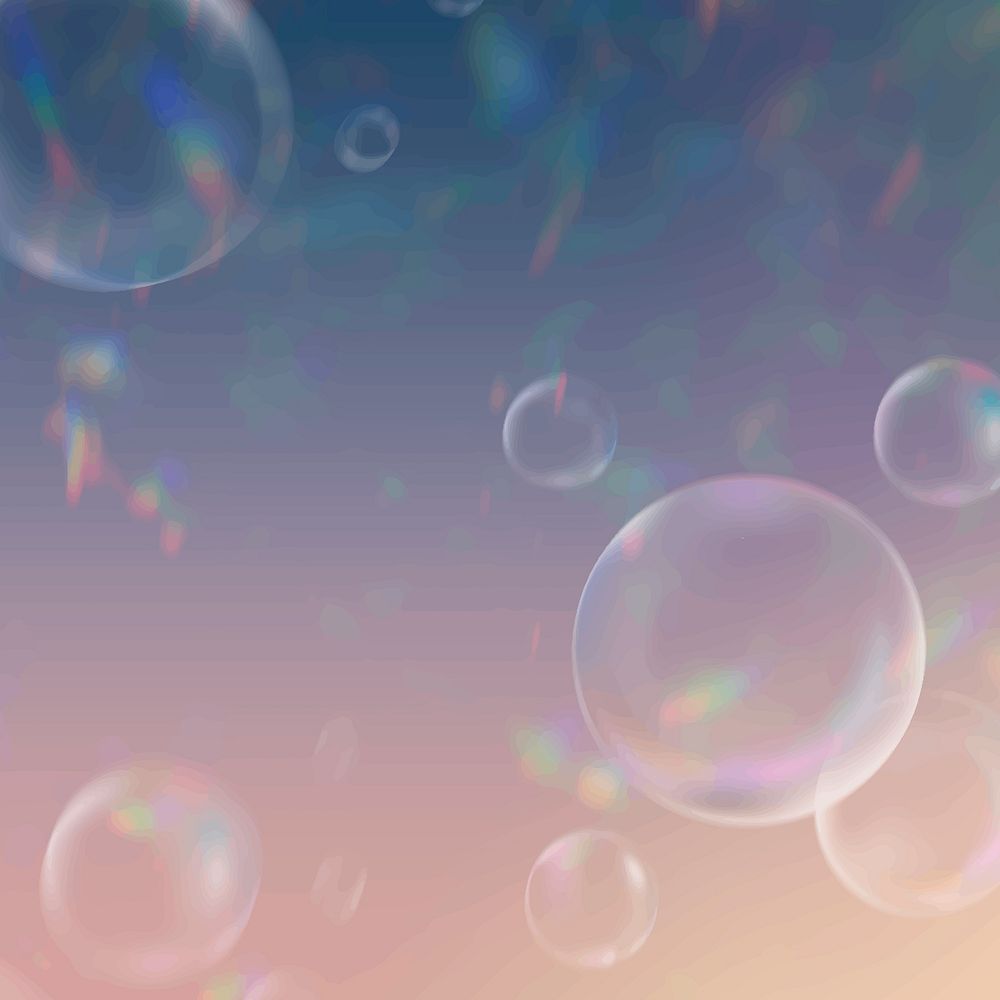 Clear bubbles vector aesthetic background