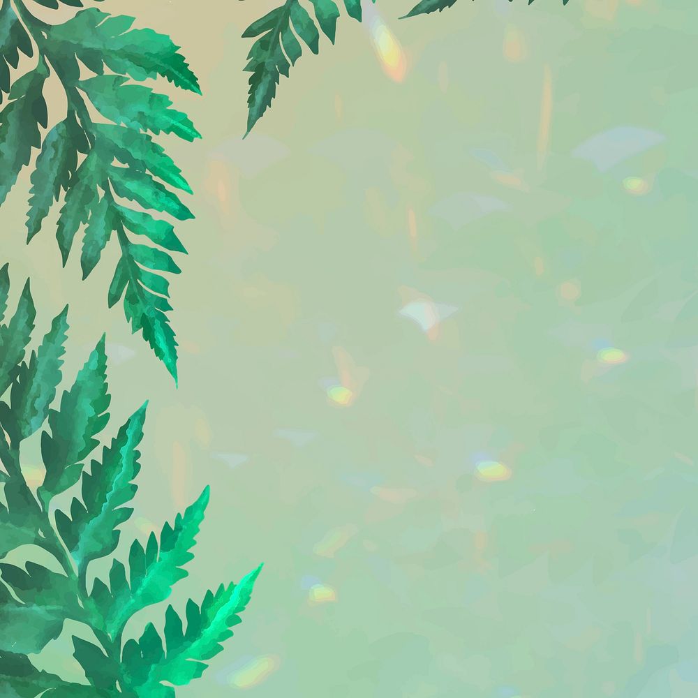 Aesthetic green leaves vector background