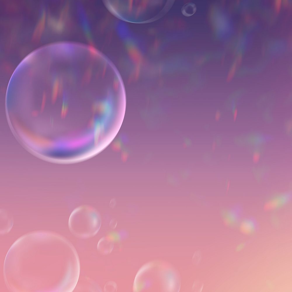 Aesthetic clear bubbles border background for social media post