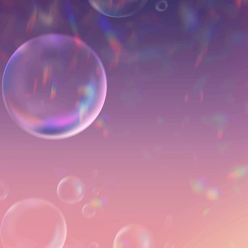 Clear bubbles vector aesthetic background