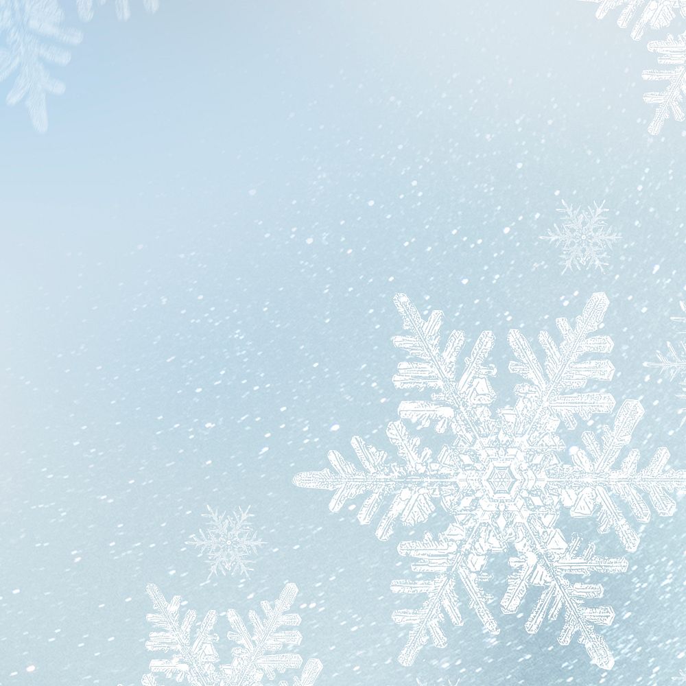 Snowflakes on blue winter background
