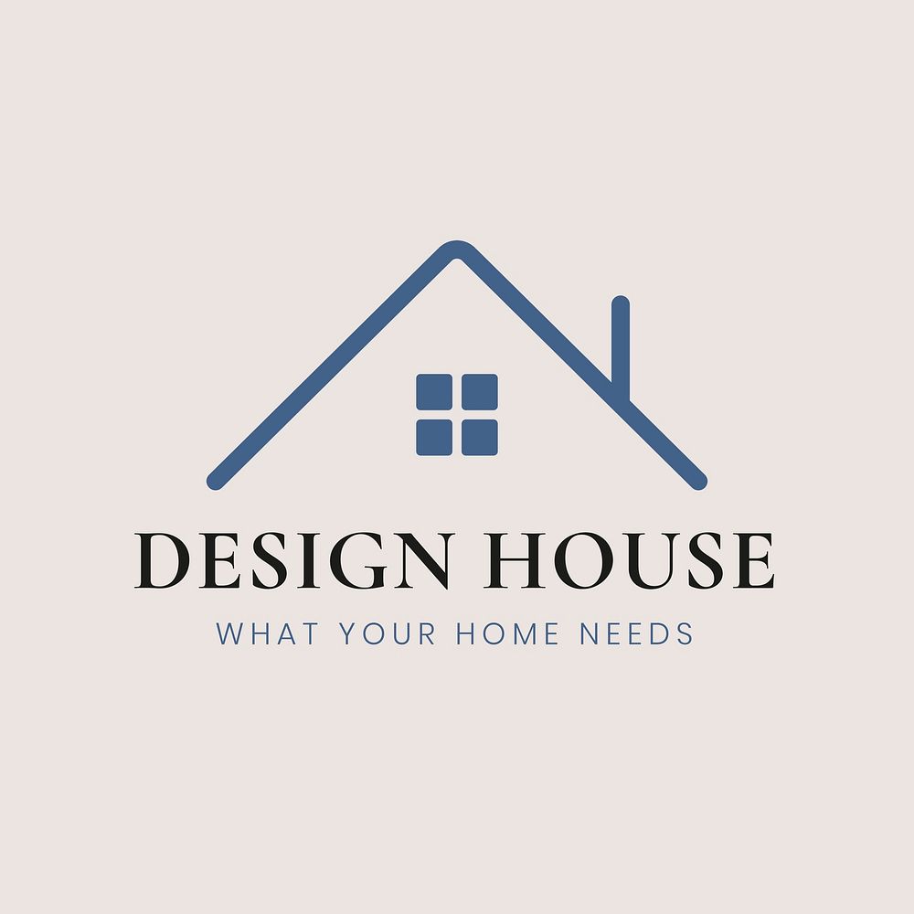 House logo template psd, interior design business