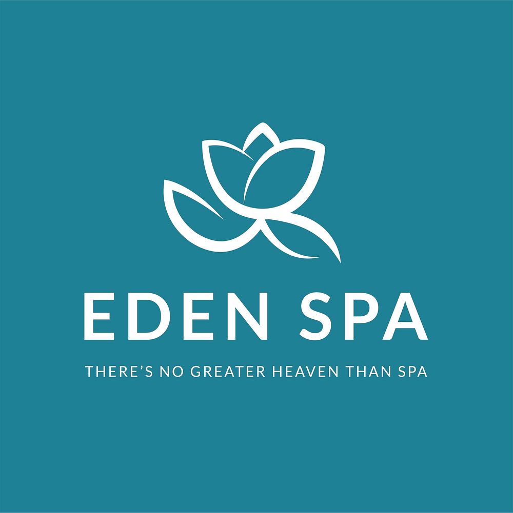 Spa logo psd template, floral design