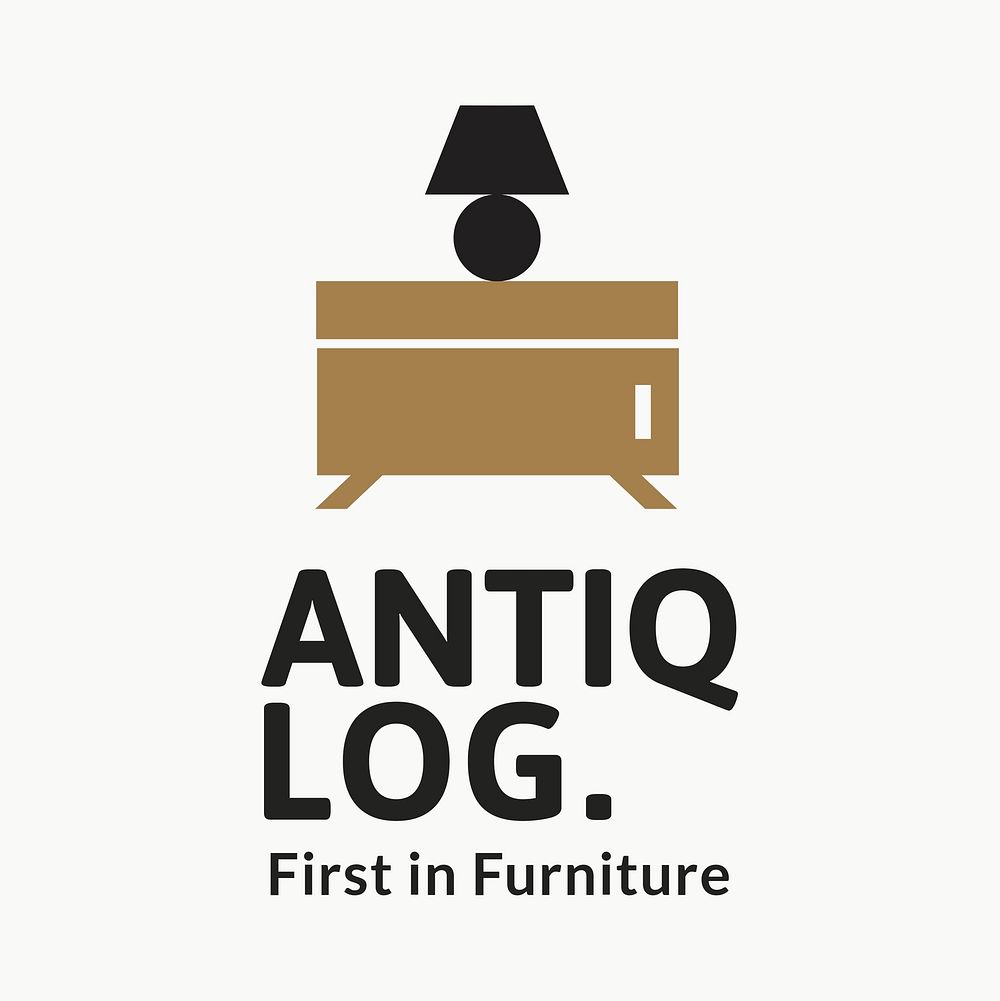 Furniture logo template psd, interior design business