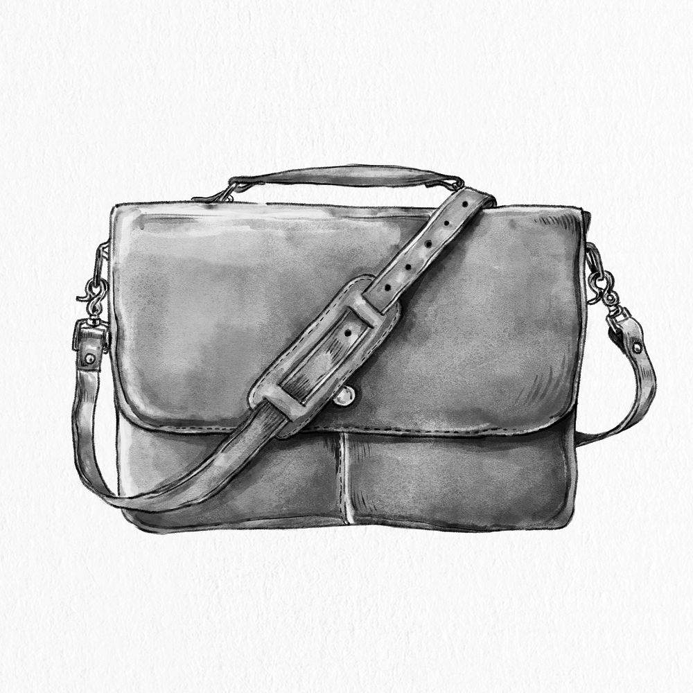 Men's messenger bag vector hand drawn fashion illustration