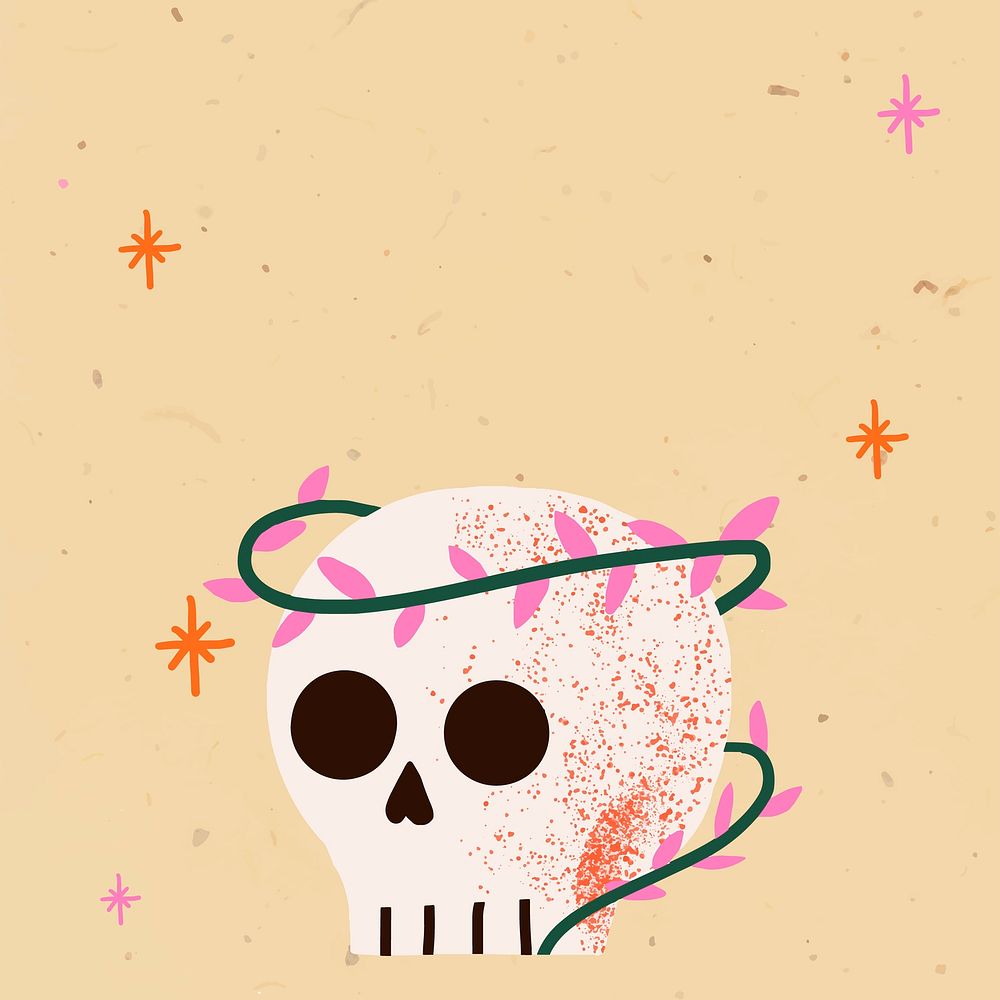 Halloween background wallpaper, spooky skull illustration