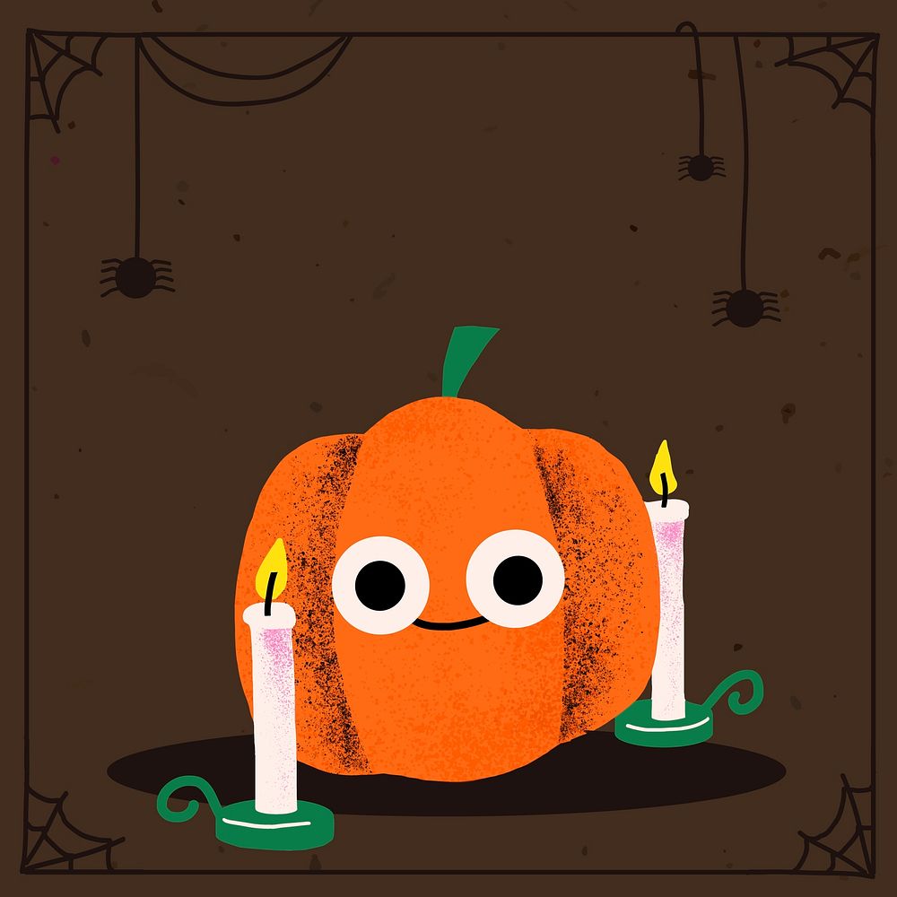 Halloween frame, cute jack-o'-lantern pumpkin illustration