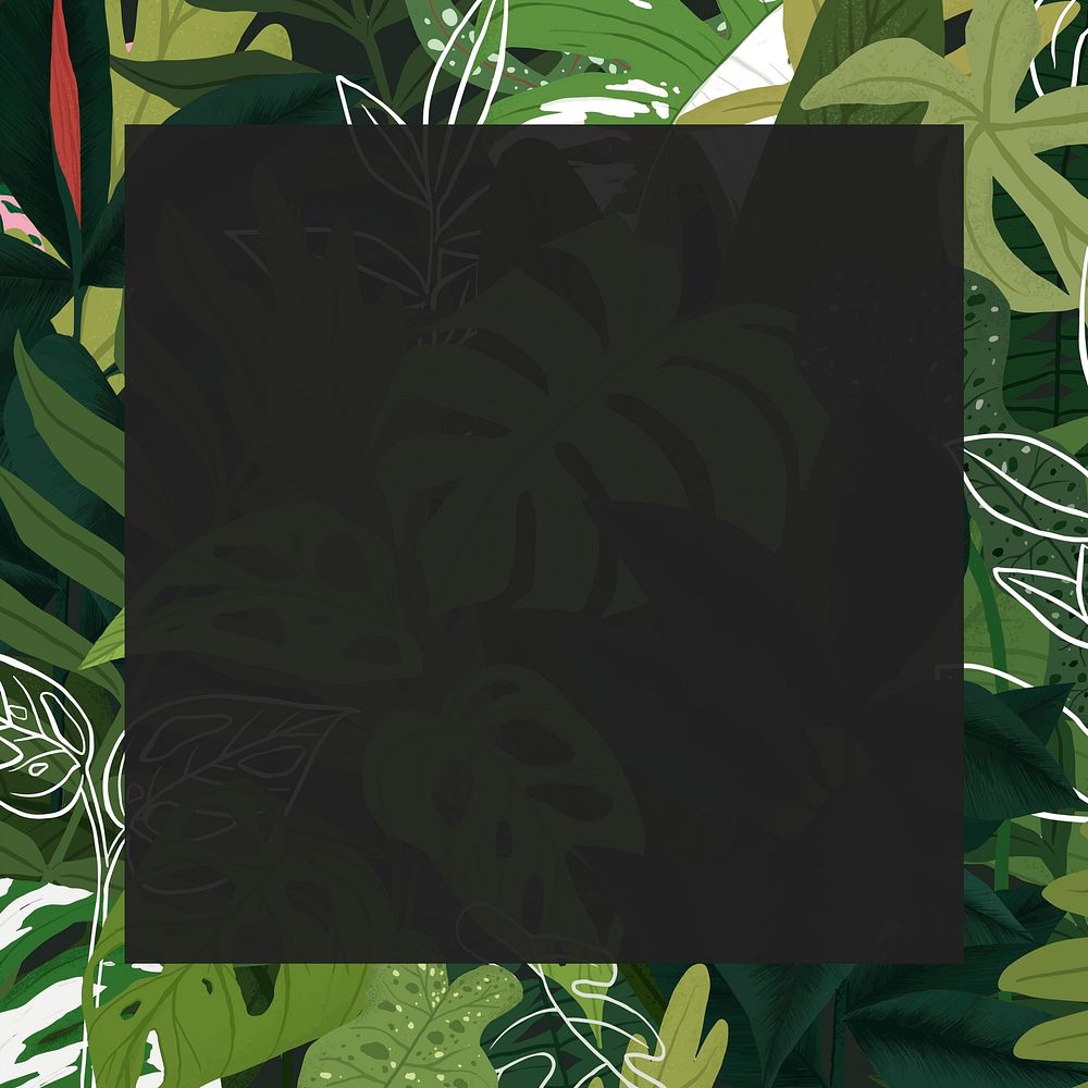 Tropical frame vector leaf botanical illustration