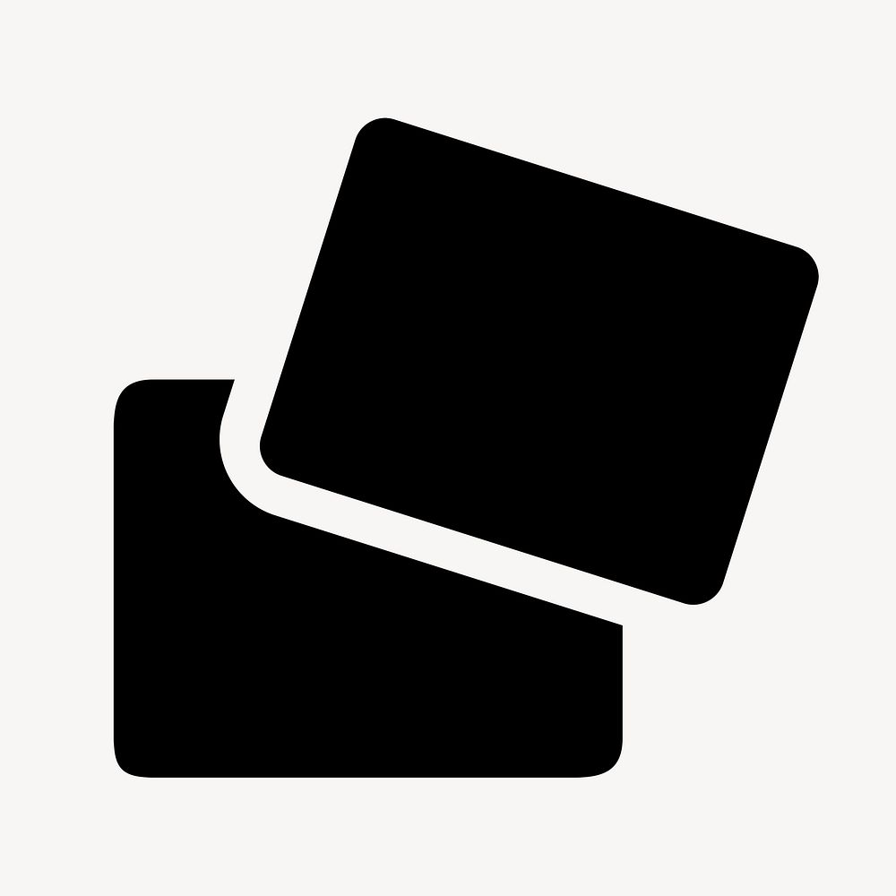 Overlapping rectangle icon psd in solid style