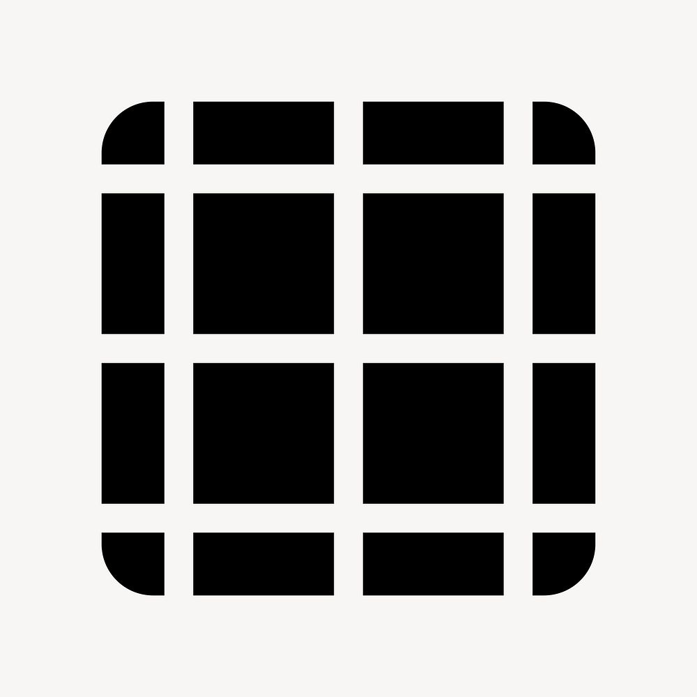 Grid png web UI icon psd in solid style