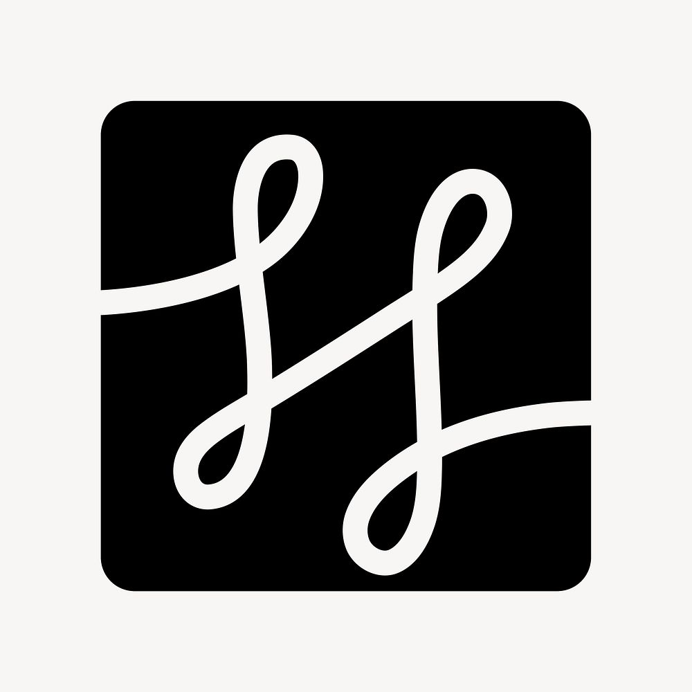 Cursive png web UI icon psd in flat style