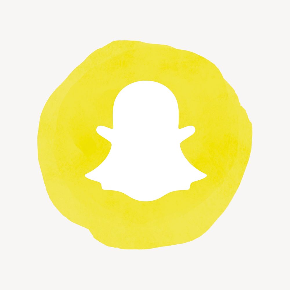 Snapchat logo psd in watercolor design. Social media icon. 21 JULY 2021 - BANGKOK, THAILAND