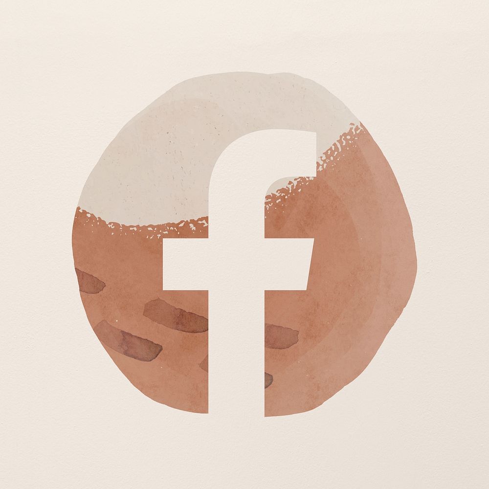 Facebook app icon psd with a watercolor graphic effect. 2 AUGUST 2021 - BANGKOK, THAILAND