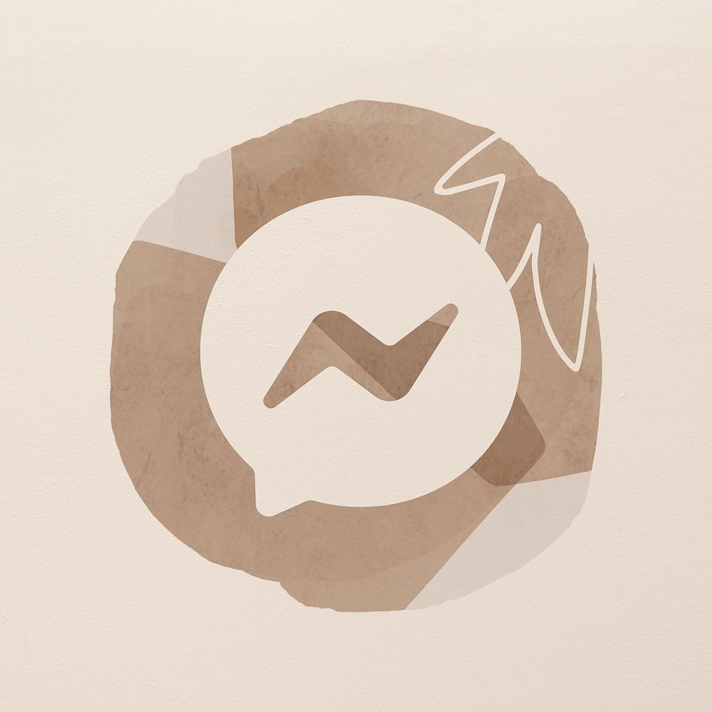 Facebook Messenger app icon psd with a watercolor graphic effect. 2 AUGUST 2021 - BANGKOK, THAILAND