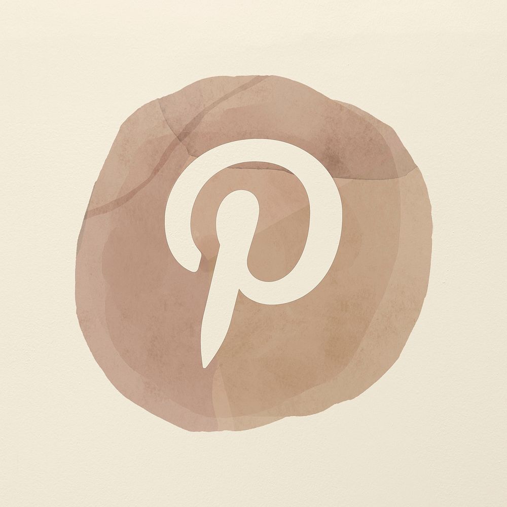 Pinterest logo psd in watercolor design. Social media icon. 2 AUGUST 2021 - BANGKOK, THAILAND