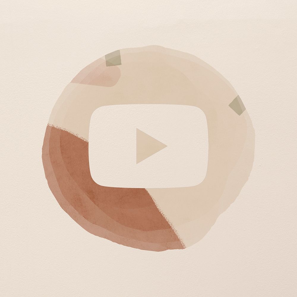 YouTube app icon psd with a watercolor graphic effect. 2 AUGUST 2021 - BANGKOK, THAILAND