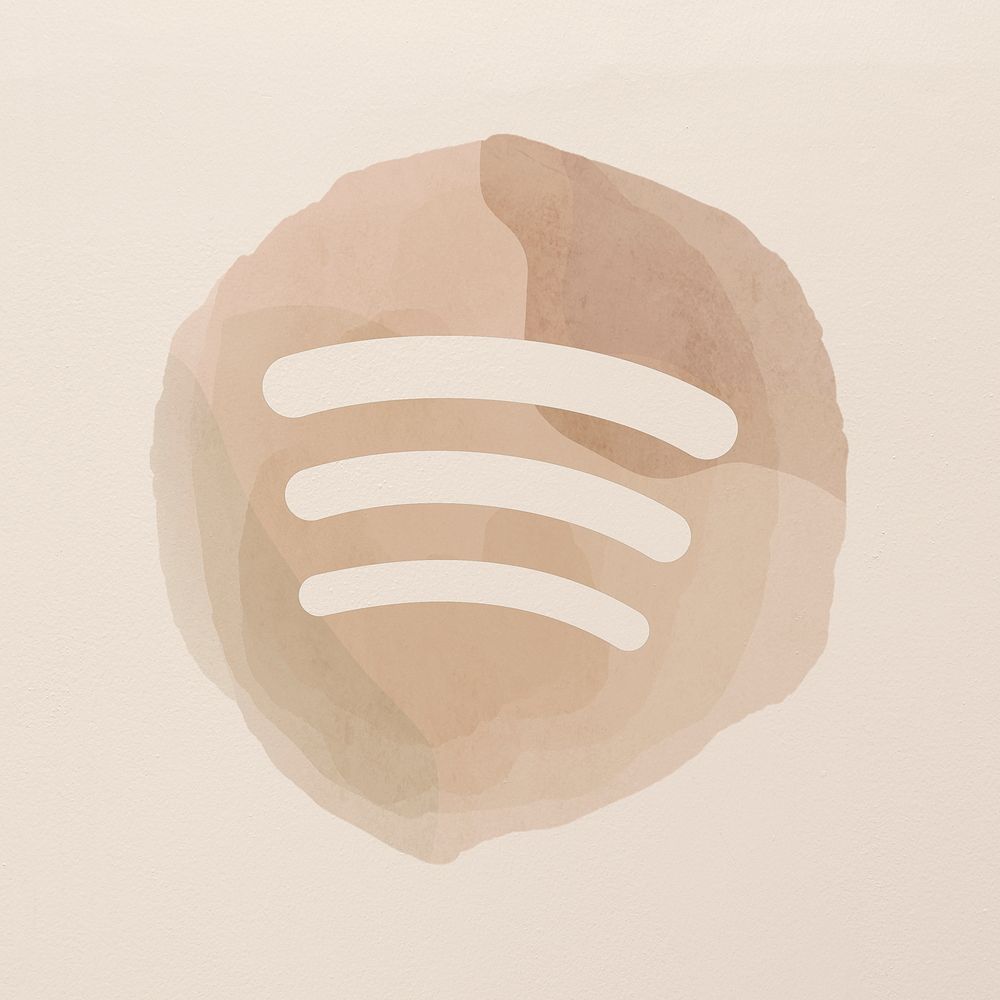 Spotify app icon psd with a watercolor graphic effect. 2 AUGUST 2021 - BANGKOK, THAILAND