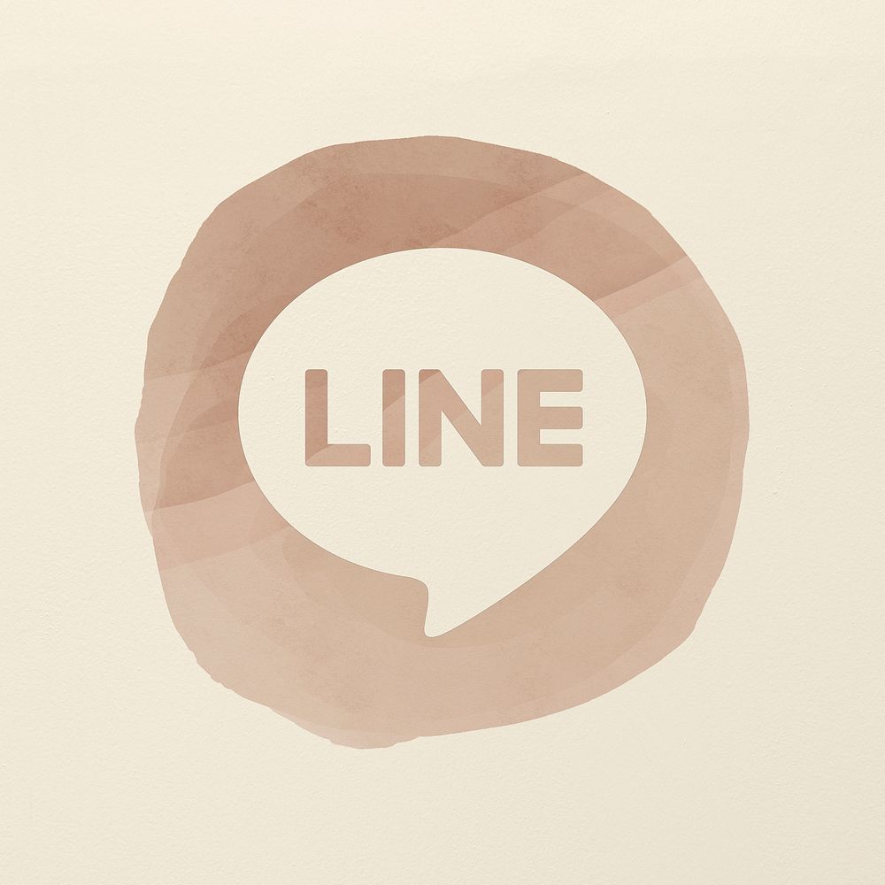 LINE app icon psd with a watercolor graphic effect. 2 AUGUST 2021 - BANGKOK, THAILAND